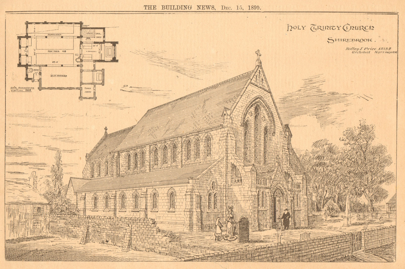 Holy Trinity Church (2), Shirebrook, Hedley J. Price Architect. Derbyshire 1899